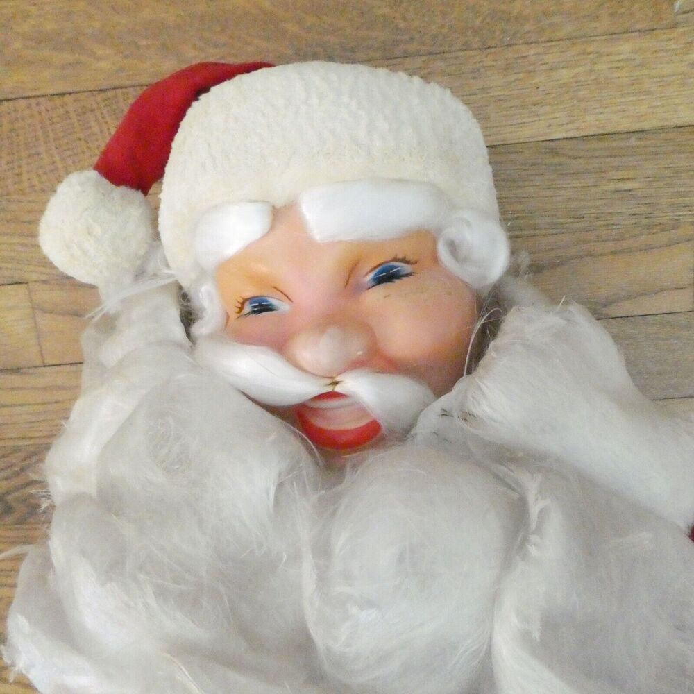 Department Store Santa Claus Store Window Display Vintage 40" Tall 1960s Plastic